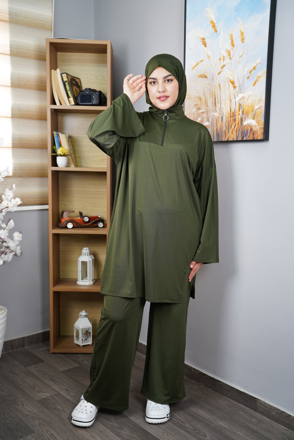 بوركيني نسائي Palmier 3 Pièces | Maillot de Bain Mestour